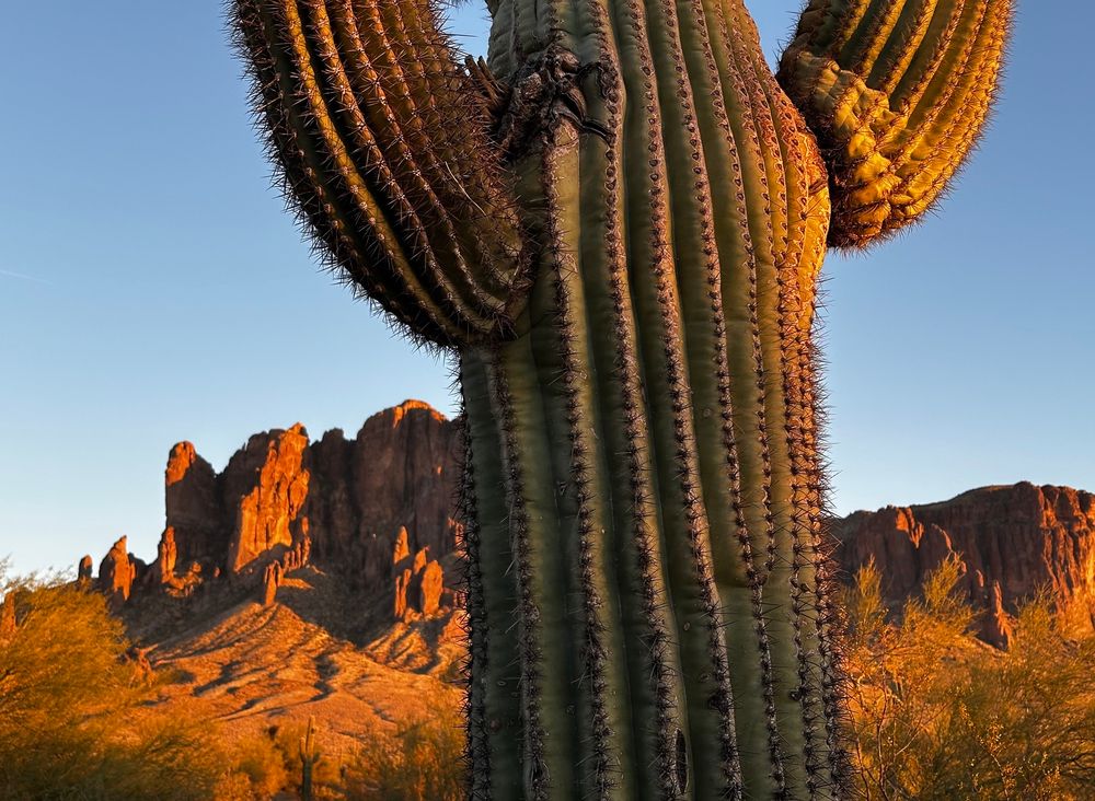Alpenglow Superstition Mountain 
