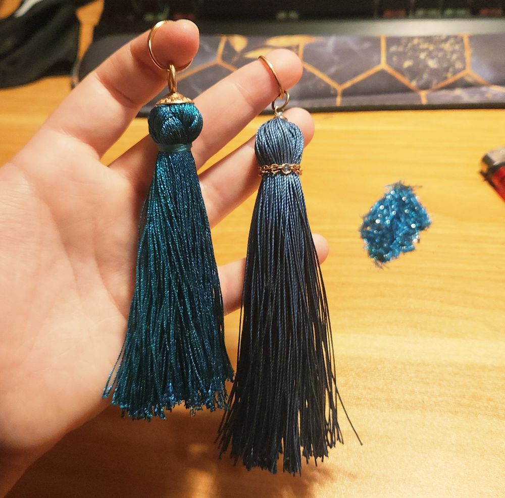 Photo of Zanka's tassel earrings