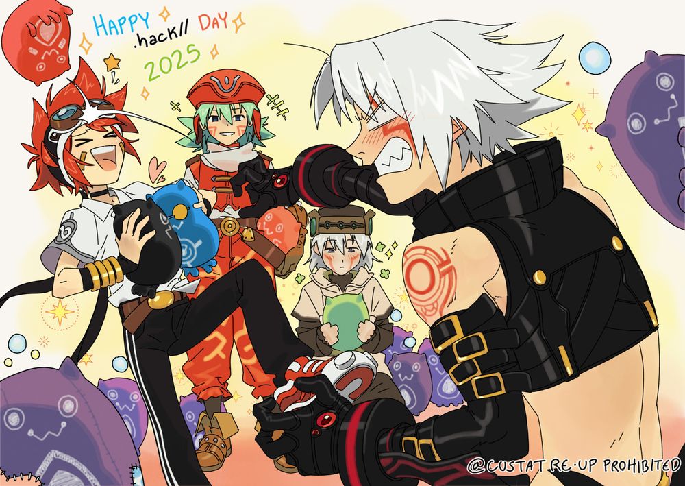 .hack// protagonists fucking around with chimchims
Tokio, Kite, Tsukasa, and Haseo
Tokio is canonically an Ohase Truther btw