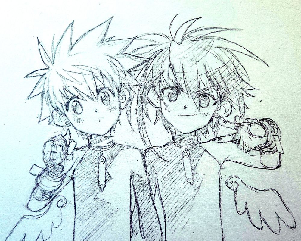 Daisuke and Dark cheeb sketch from DNAngel 