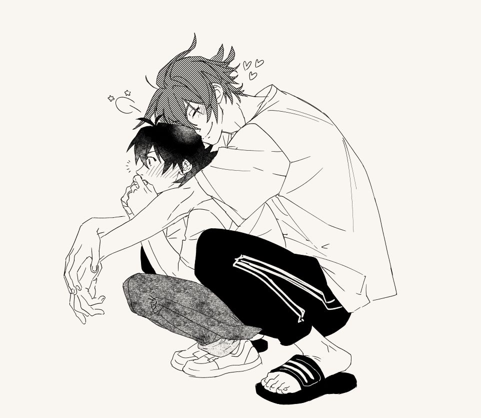 .hack// vaguely beyond 3rd season doodle of Tokio hugging Kaito from behind