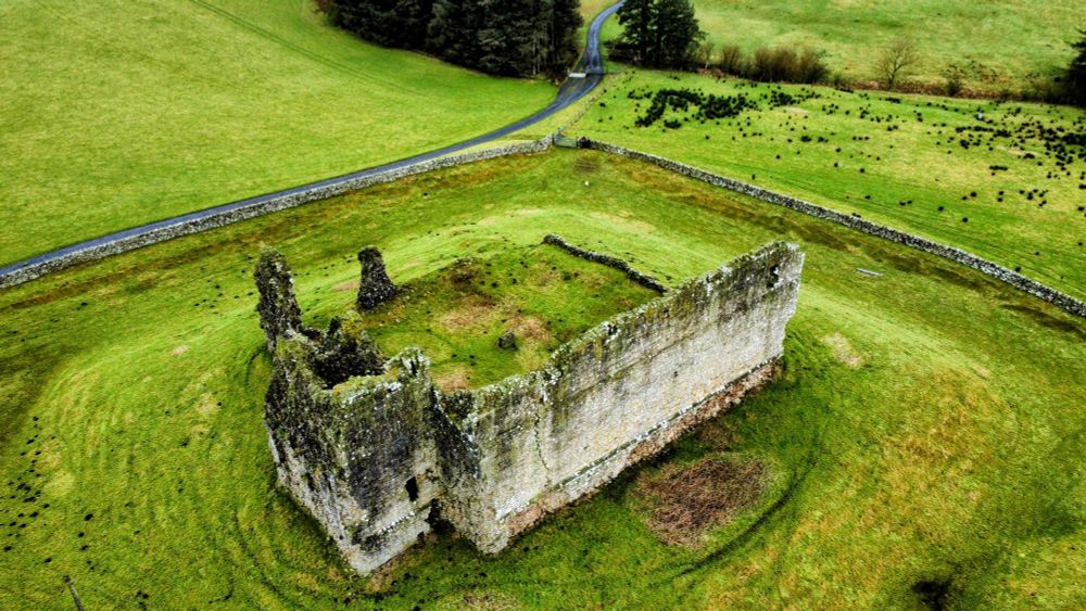Remains of Bewcastle castle.