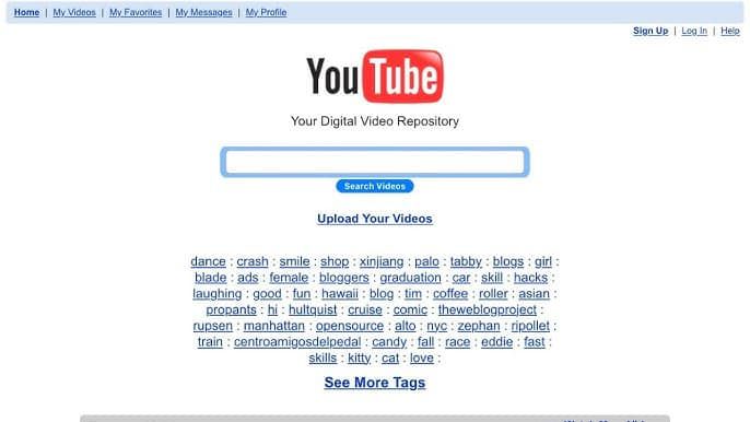 What YouTube looked like in early 2005.