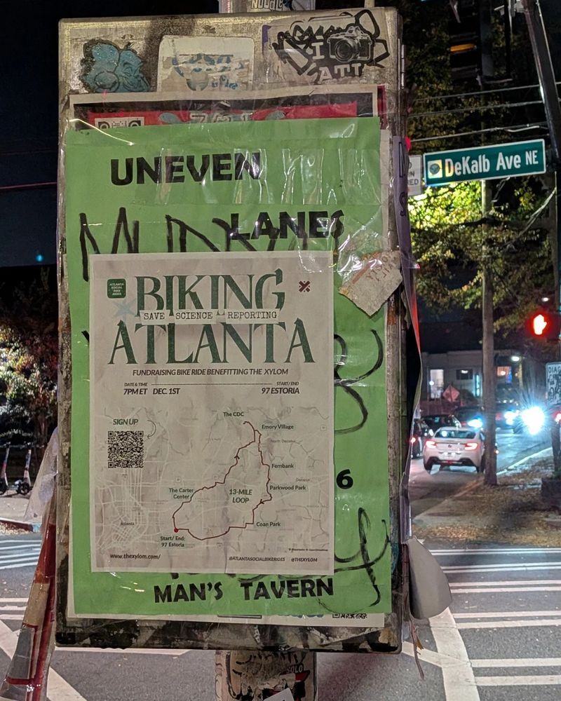 Biking Atlanta poster outside the Krog Street Tunnel in the Old Fourth Ward