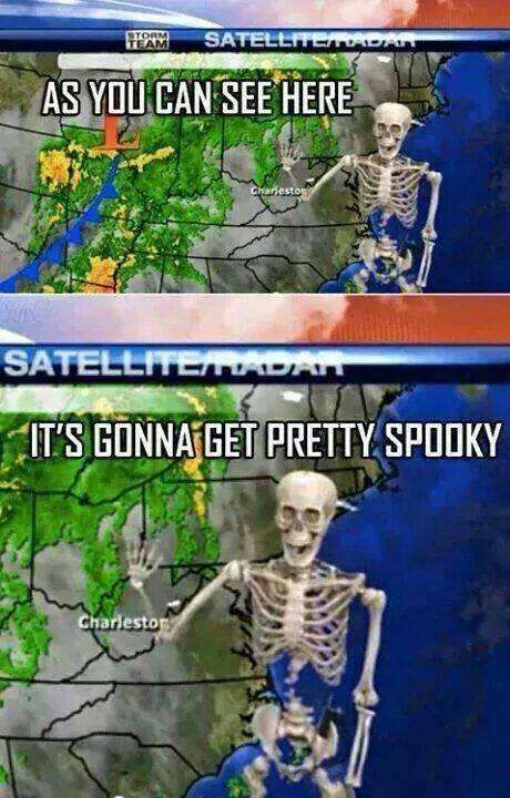 And now here's a skeleton with the satellite weather:

"It's gonna get pretty spooky."