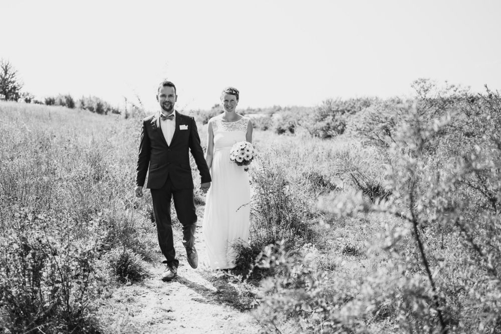 Black and white wedding photo 