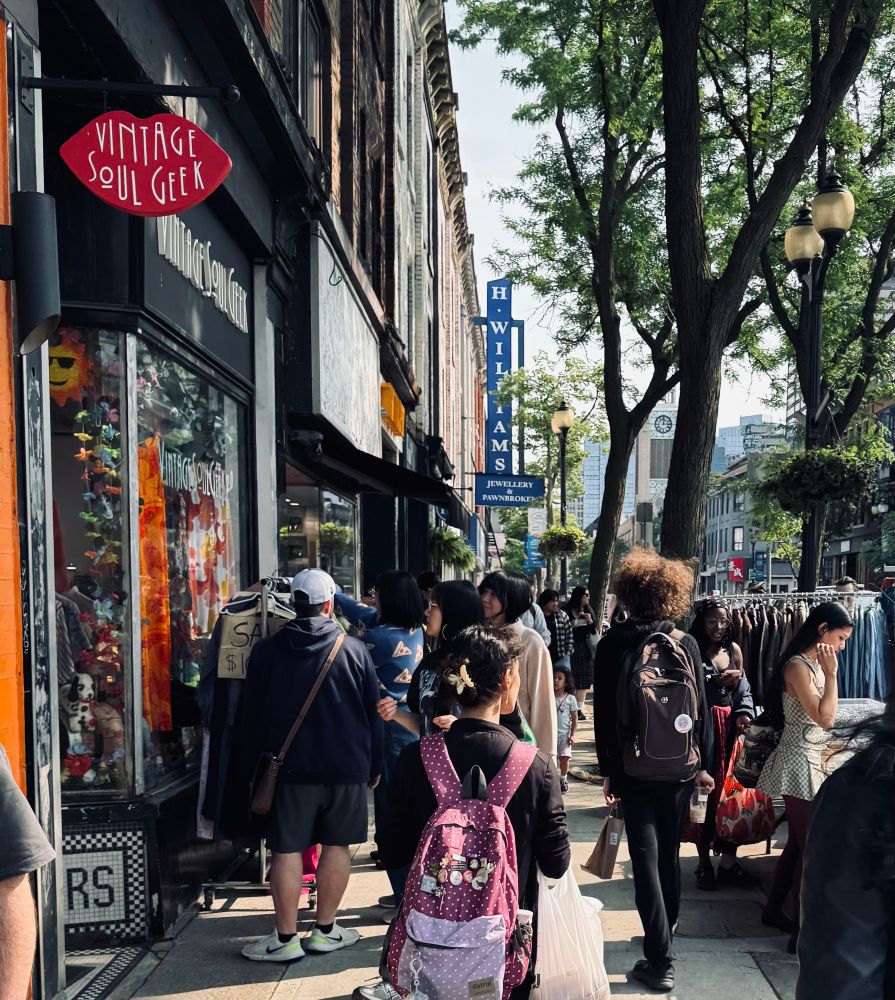 People on a sidewalk 