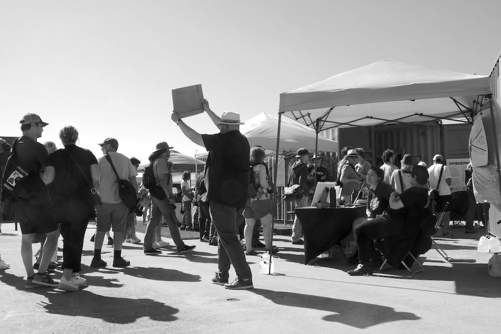 East Bay Photo Collective Co-Founder Vince Donovan, rallies the crowd for the photo walk! Alameda, CA. May 10, 2025