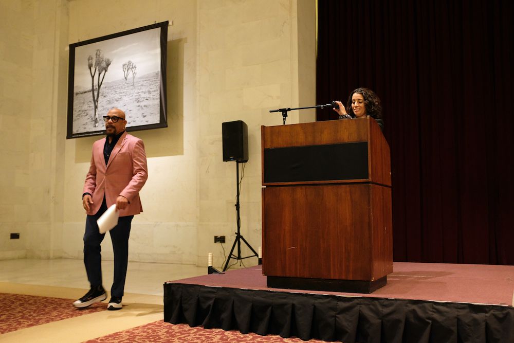 Opening Night at San Francisco City Hall, opening remarks by curator Beth Davila Waldman from PhotoAlliance.