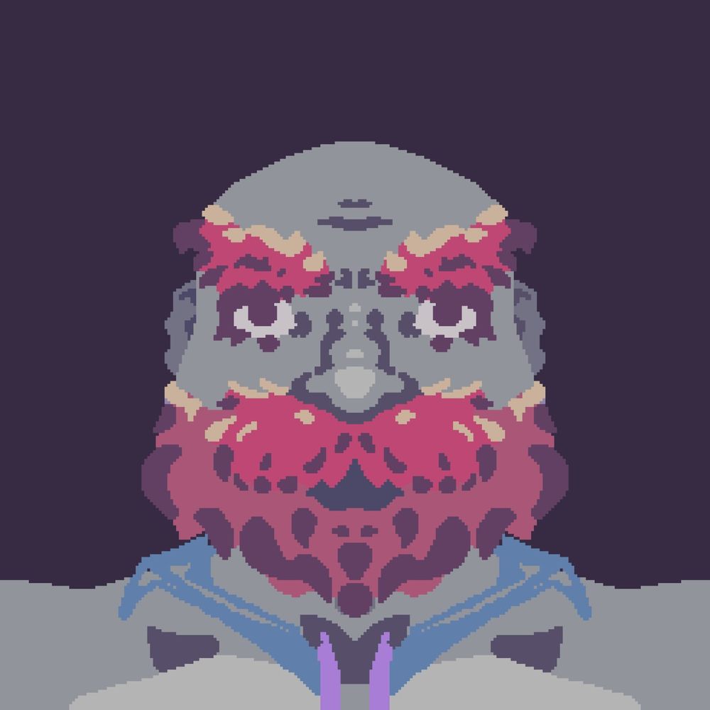 O personagem tem a pele cinza esverdeada, é careca e tem a sobrancelha e barbas grandes na cor vermelha.