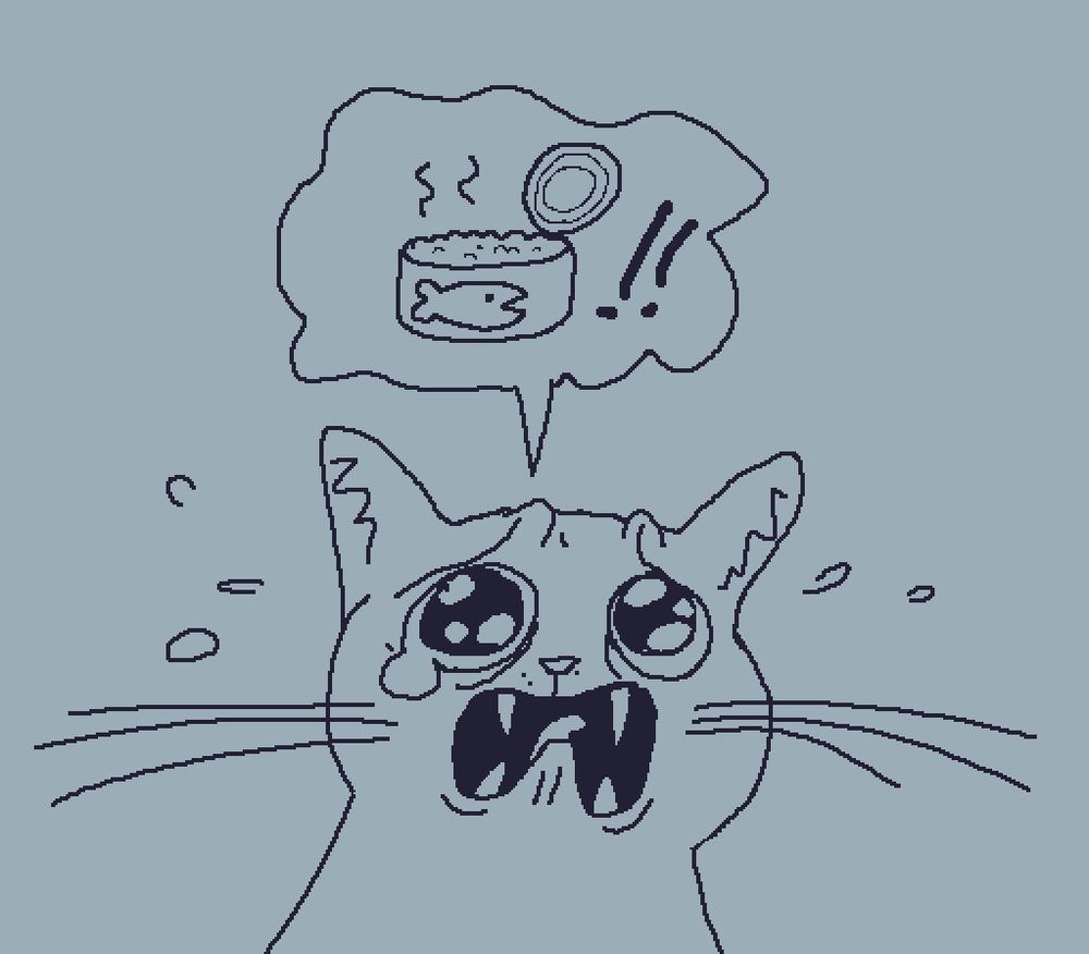 Cat crying and exclaiming a need for a can of tuna