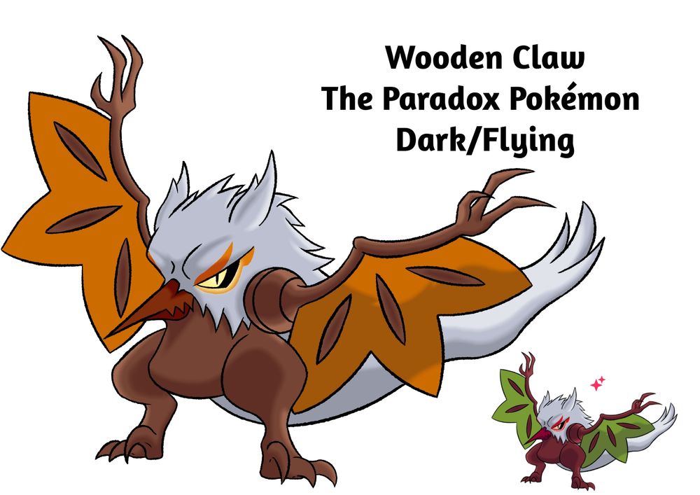 A fan made past paradox design of Shiftry called Wooden Claw. It's based on velociraptors and the karasu tengu