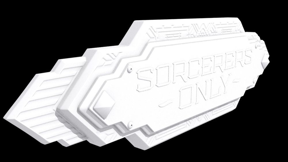 3/4 view of a 3D Dr. Strange sign from DCA's Marvel Campus