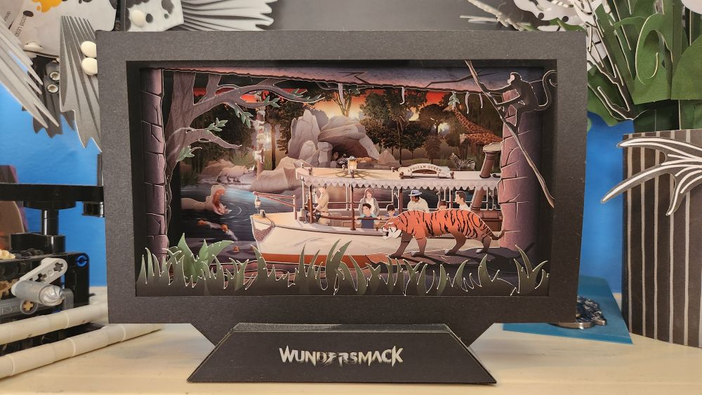 Disneyland Jungle Cruise paper cutout and frame