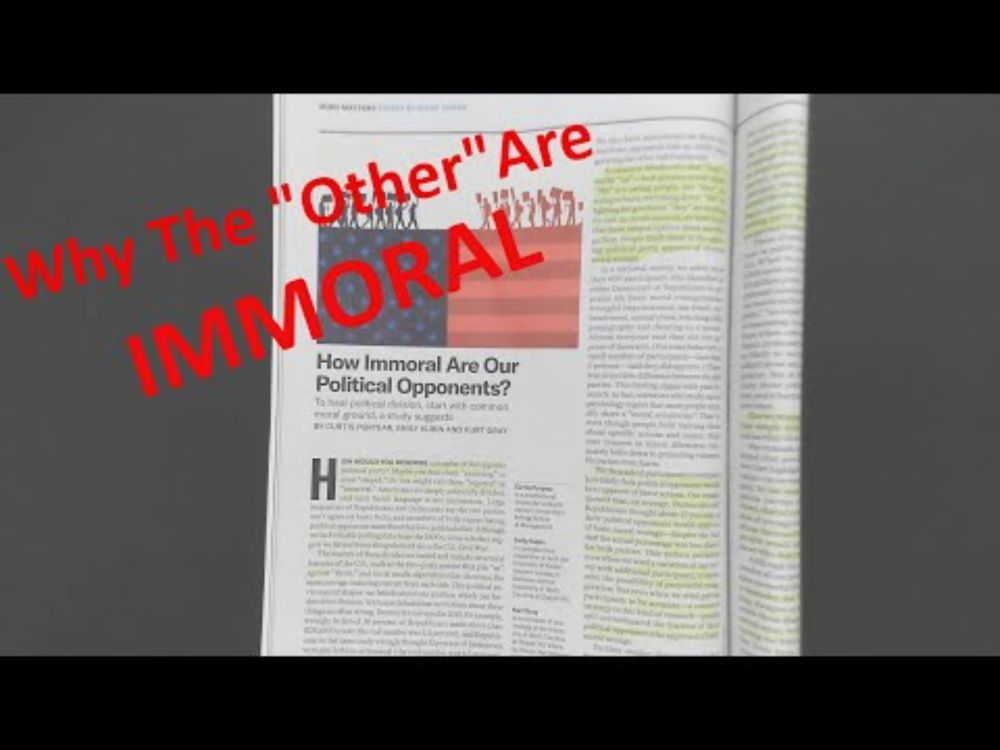 Why do we think the "other" or "they" are Immoral?