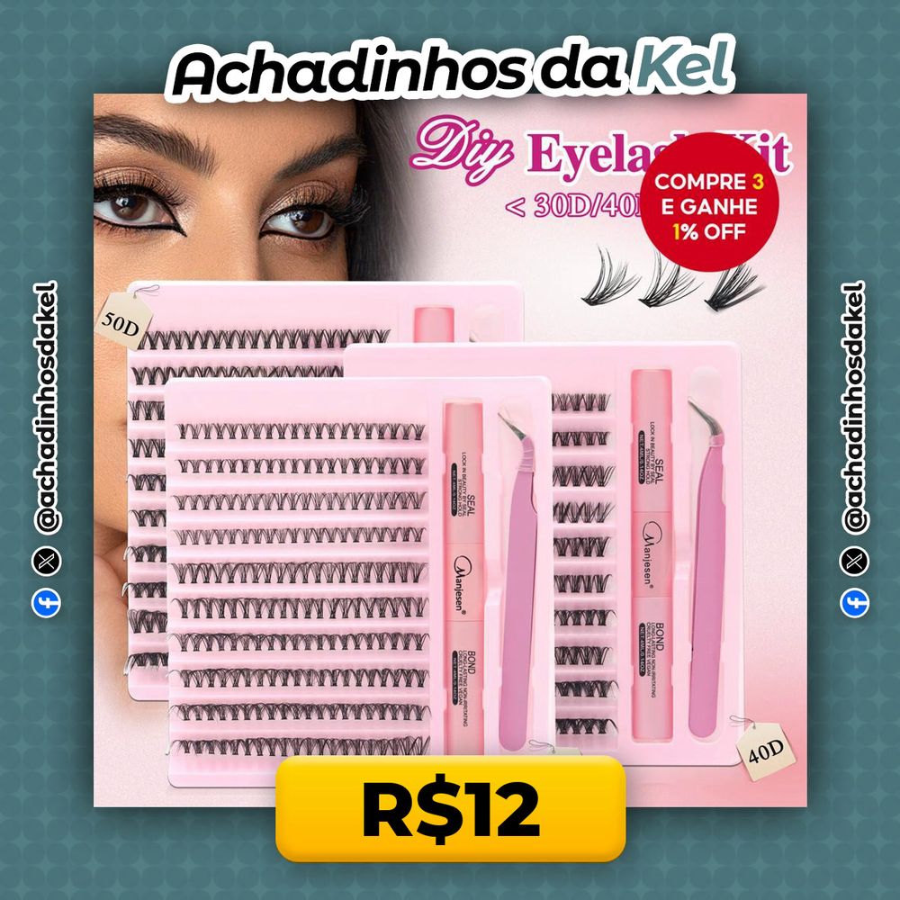 Kit De Extensão De Cílios Manjesen-Pacote Com 200 Cola E Pinças , Ondulados Em Forma De D