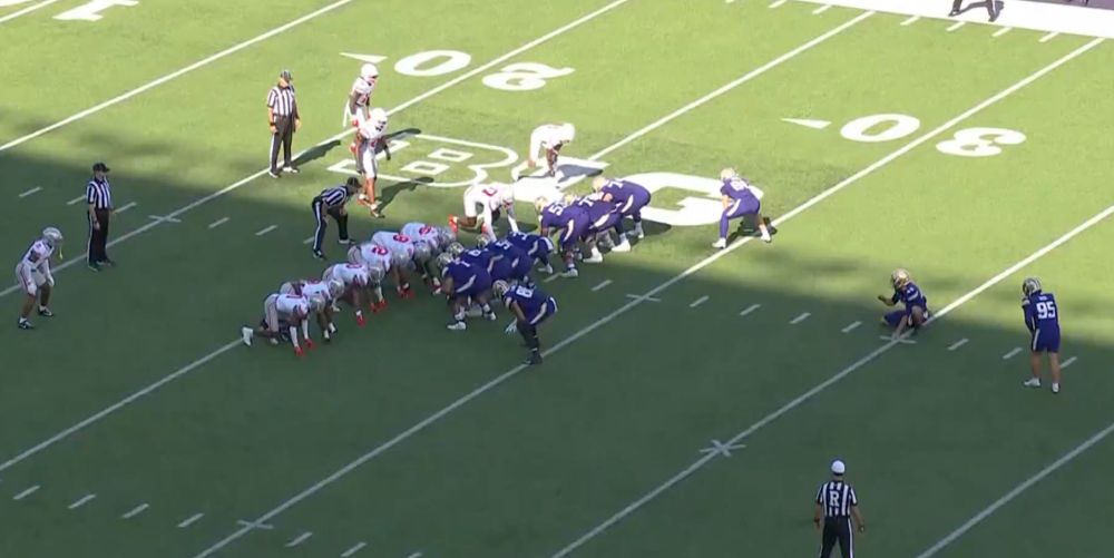 Washington FG formation vs. Ohio State with OSU playing safe 