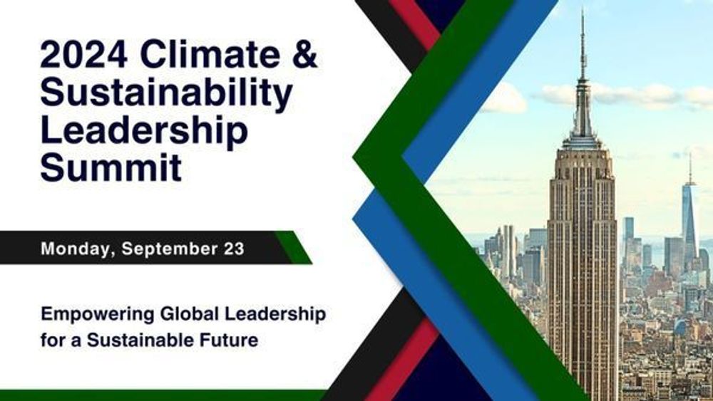 Sept 23 (NYC) VIP Reception, 5-8pm: Climate & Sustainability Leadership Summit, Mon, Sep 23, 2024, 11:59 PM   | Meetup