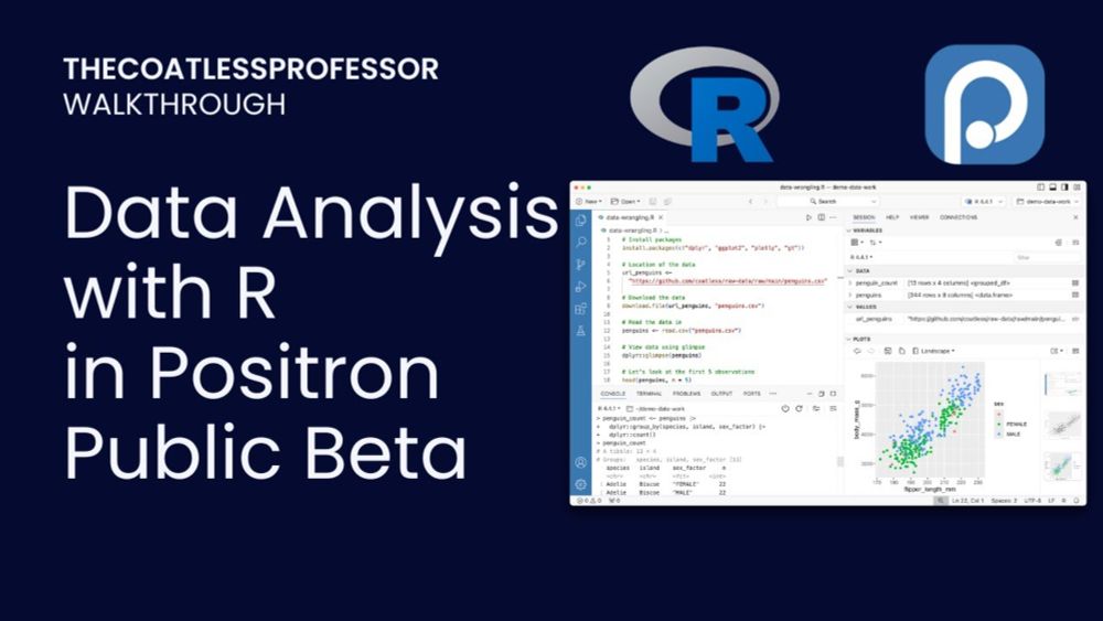 Positron doing Data Analysis with R (Public Beta)