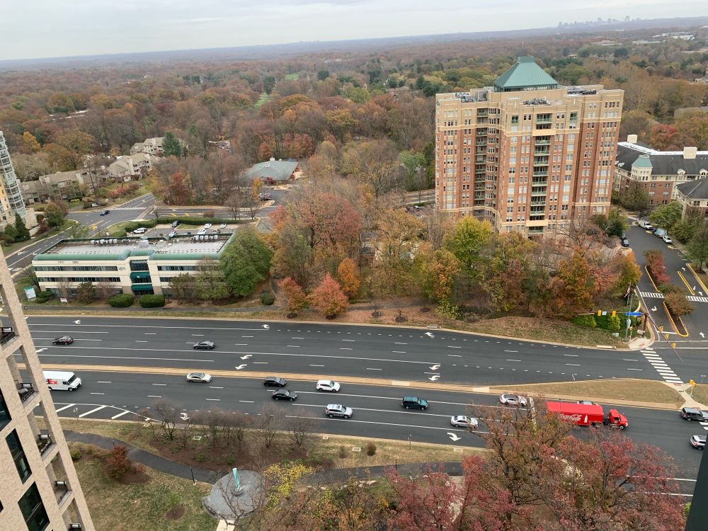 Photo in Renton VA, on top of building viewing the street