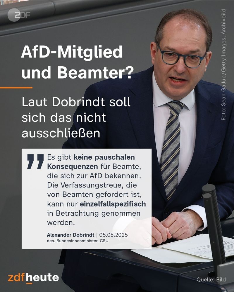 Afd-Mitglied und Beamter? Laut Dobrindt soll sich das nicht ausschließen