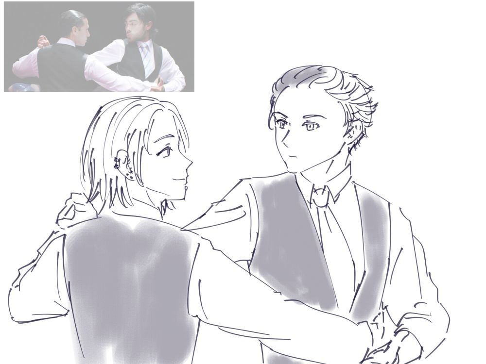 Wind breaker art ft. Kiryu and Sakura as ballroom dance partners