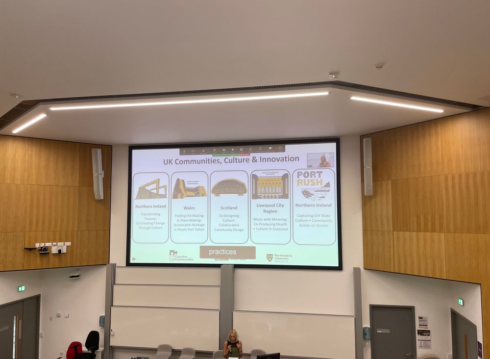 Prof Katy Shaw presents on UK Communities, Culture and Innovation and some of the projects kickstarted by the project 