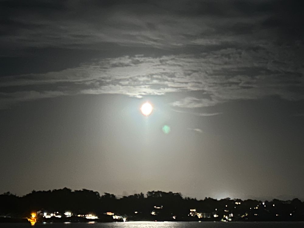 Moon over the Camel Estuary.