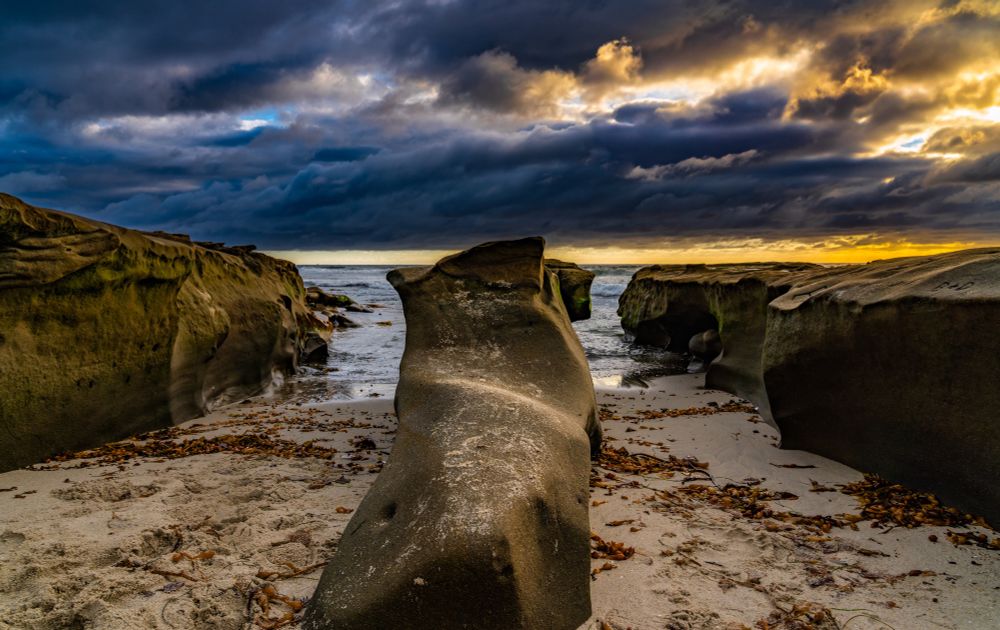 Sunset San Diego California. My first time to this beach in La Jolla area.
