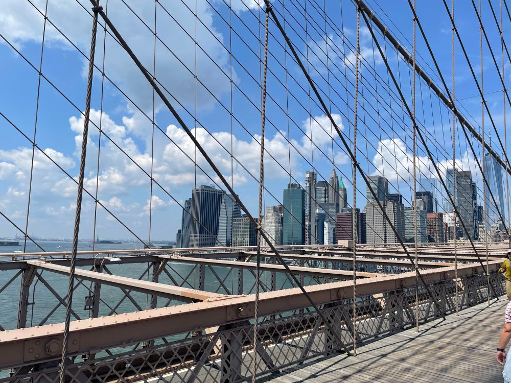 Southern tip of manhattan through the Brooklyn bride 