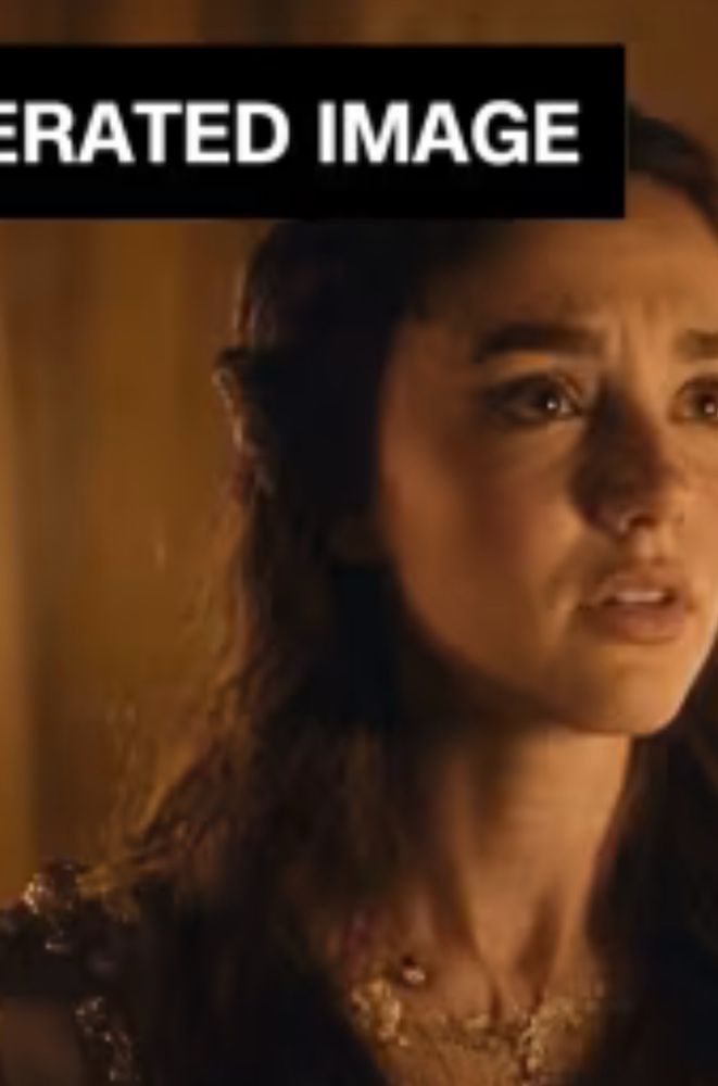 The AI generated actress, a perfect looking young white woman with an oddly placed ear made entirely of hair