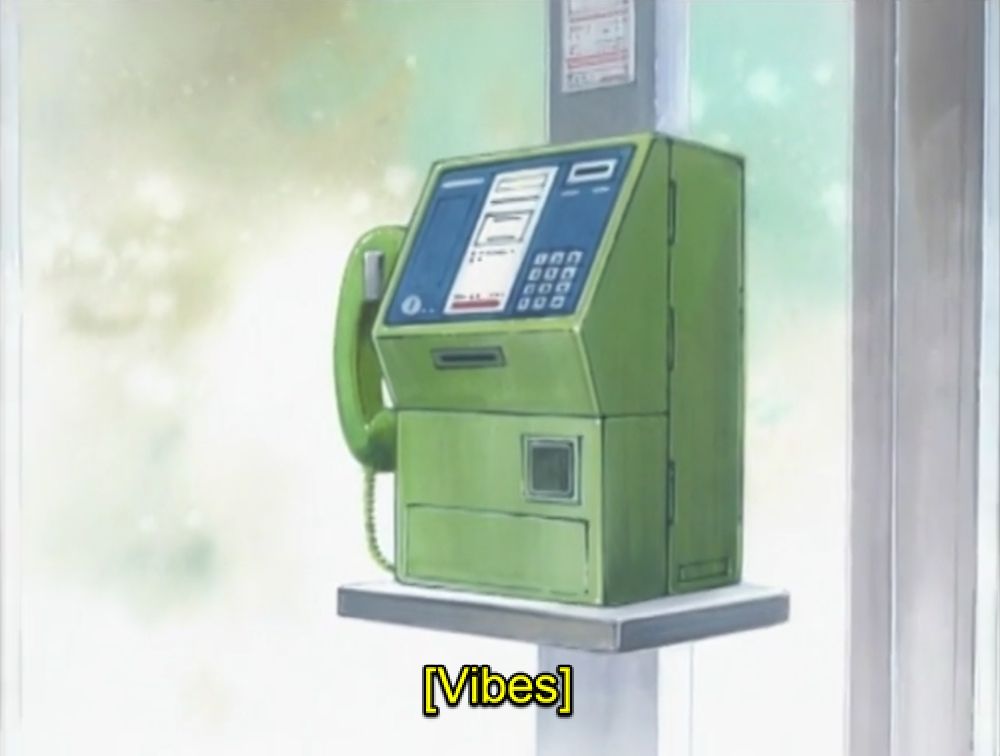 A screenshot from the first seasons of the Digimon anime with subtitles saying "vibes".