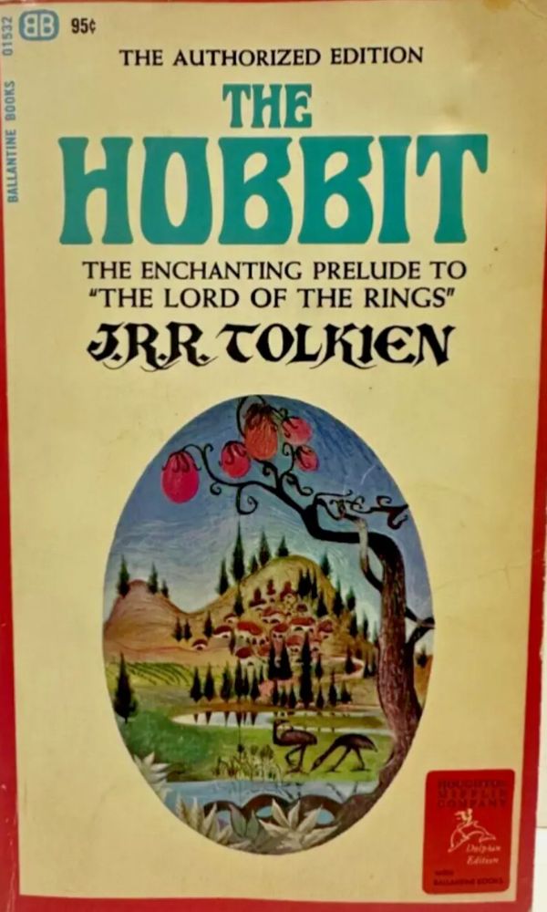 The book cover of The Hobbit. The 70s version because that’s what I read as a kid. 