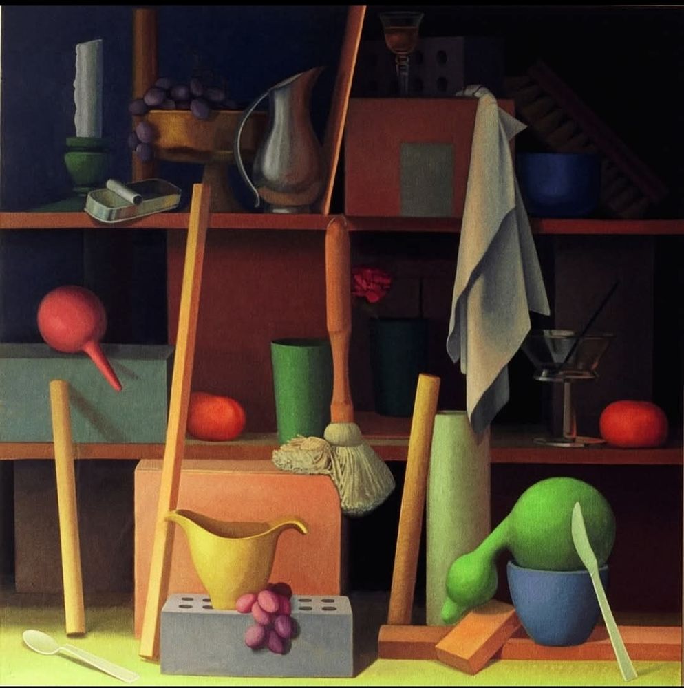 Painting from the 80's. "Still Life with Green Squash."  This popped up as a Facebook memory, so I thought I would use it as my first post here.
