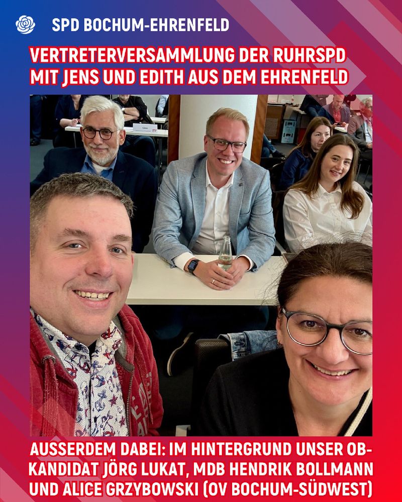 Sharepic der SPD Bochum-Ehrenfeld zur Vertreterversammlung der RuhrSPD