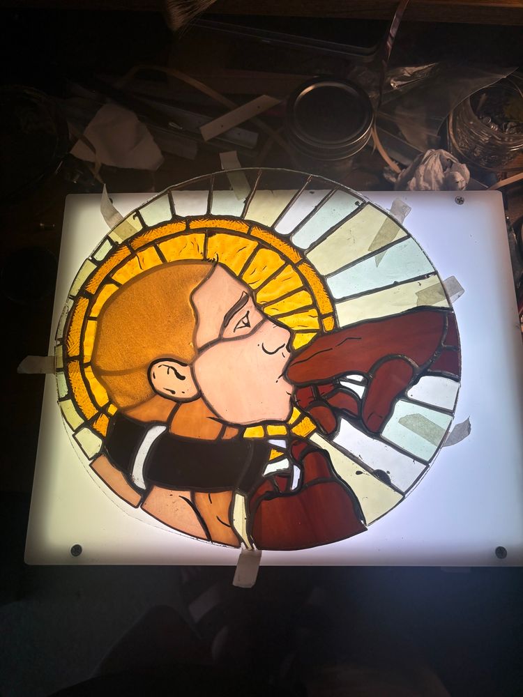 First layer painted and fired off to the second 