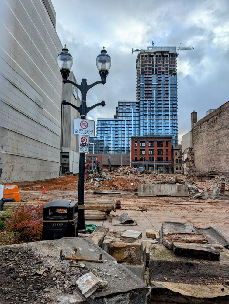 Gore Park, Hamilton, at the site where heritage buildings were razed. 