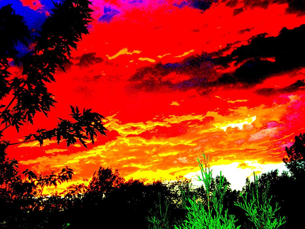 A photo of a colorful sky before sunset.