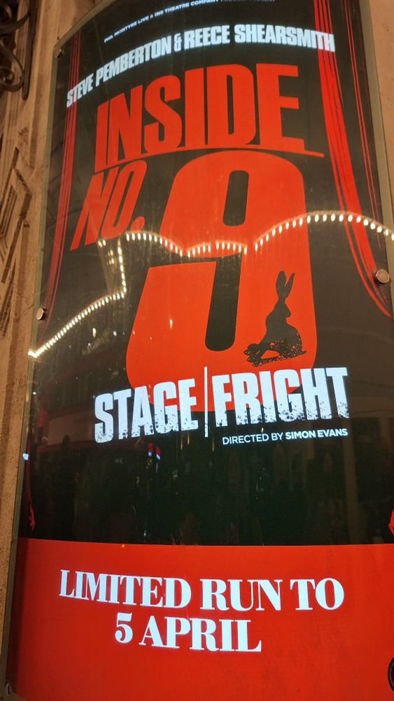 Poster with text Inside No.9 Stage Fright. Limited run to 5 April 