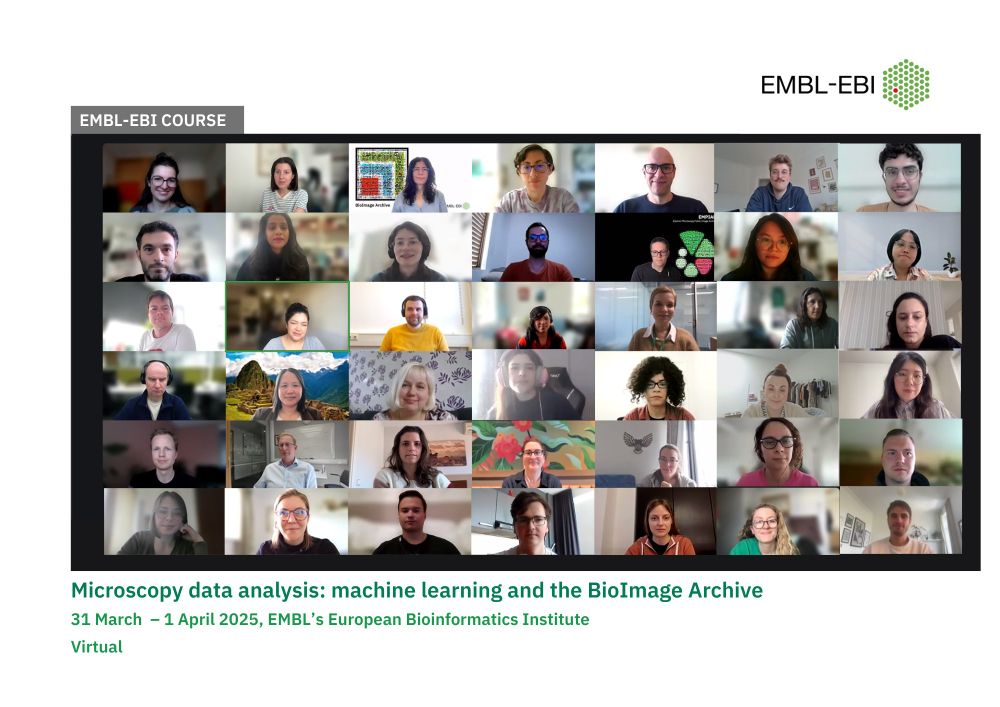 EMBL-EBI course
Microscopy data analysis: machine learning and the BioImage Archive
Virtual