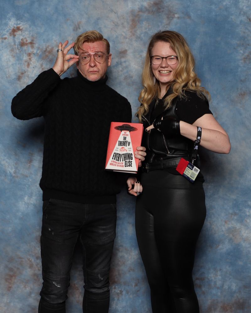 Picture of me and Rhys, with him doing The Glasses Grab, at ECCC in March 2023