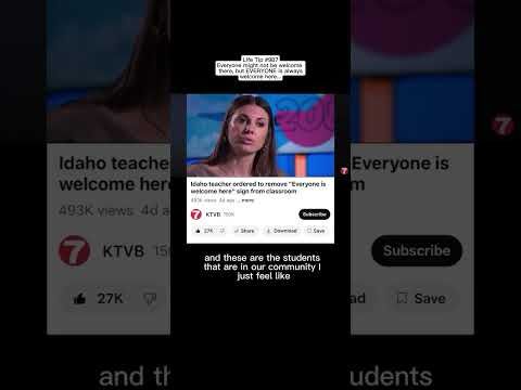 This is REAL: Idaho teacher ordered to remove "Everyone is welcome here" sign from classroom