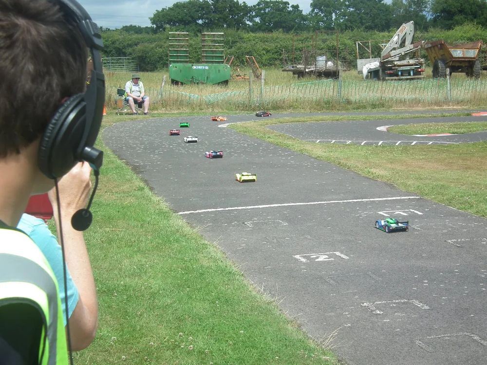 Race start - our car right at the back as we run behind the safety car