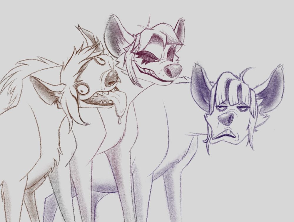 It's the three hyenas from The Lion King but its done up like our three alters cause we saw it and couldnt help ourselves