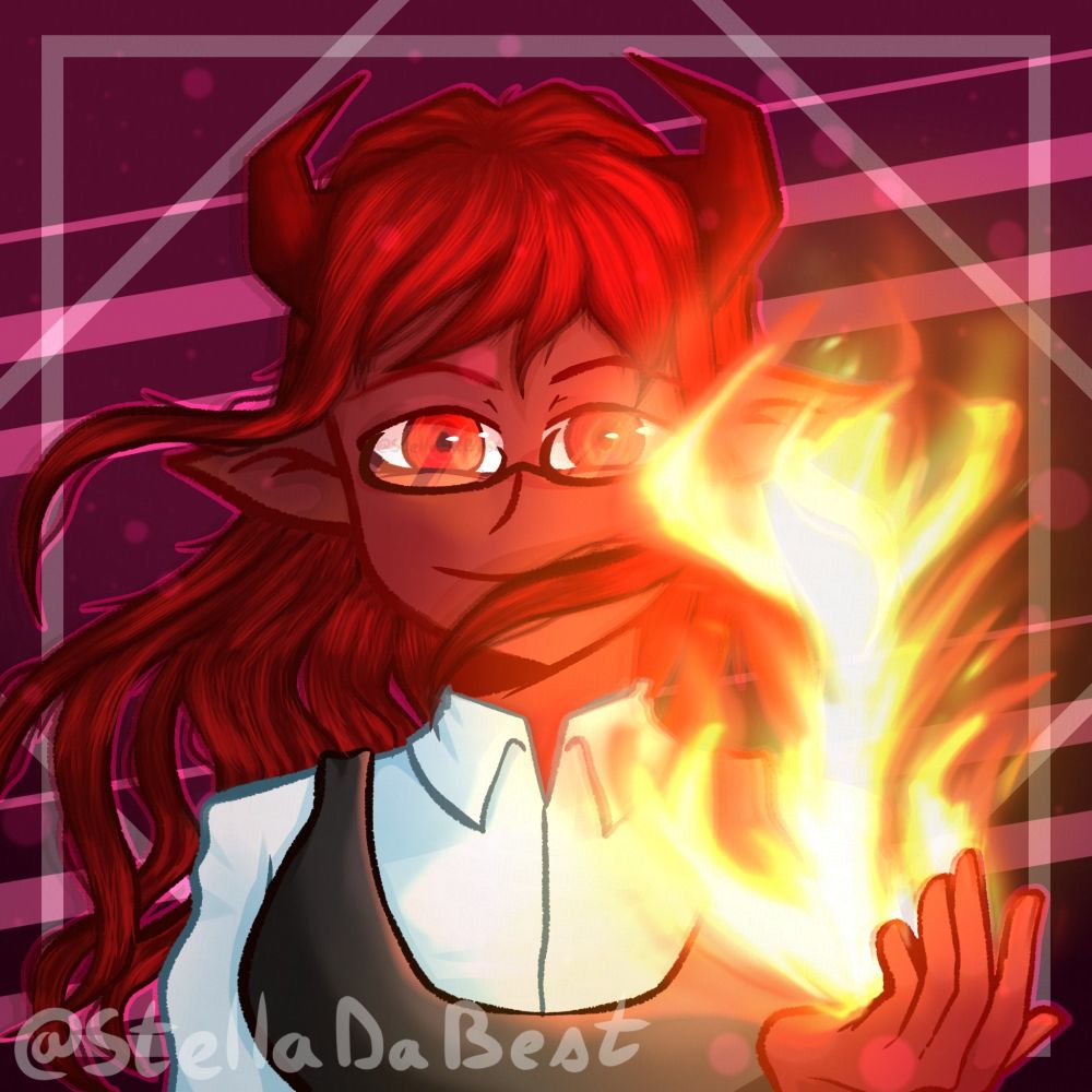 Elf like girl casting a fire spell