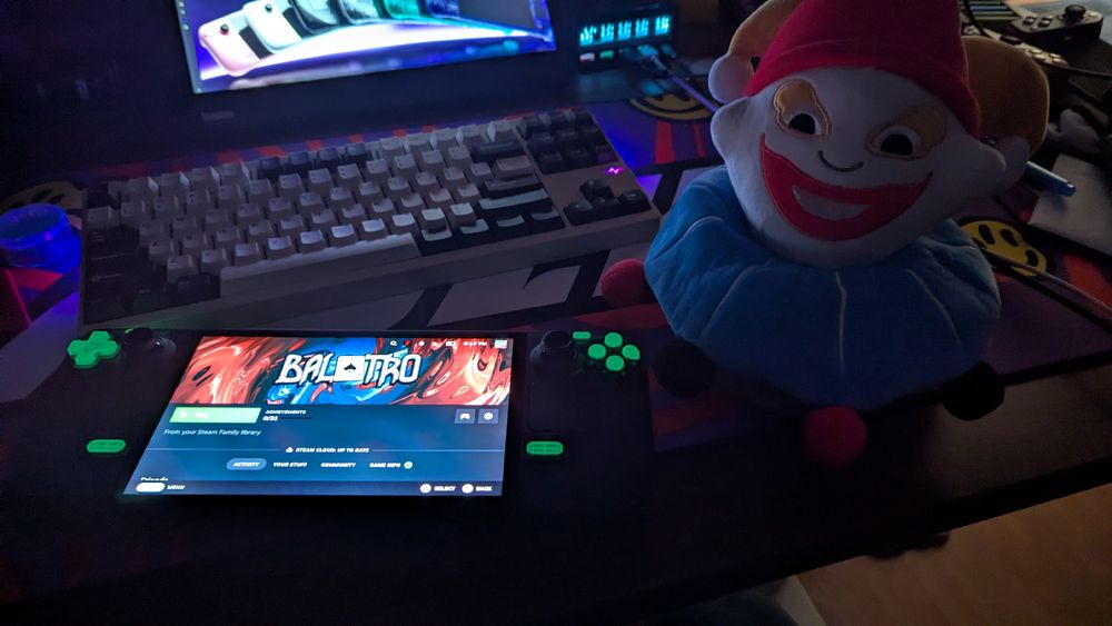 same scene, but with the lights out, showing the glow in the dark buttons