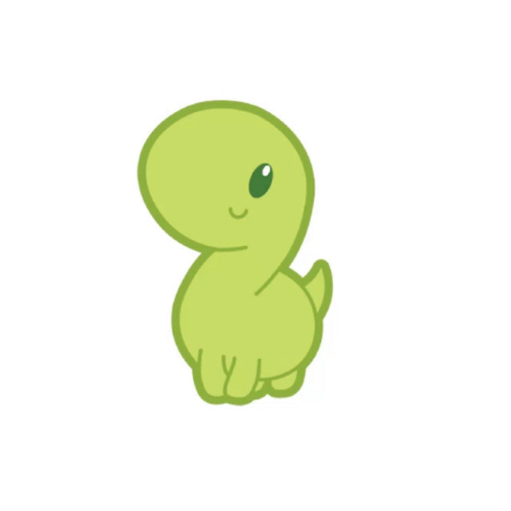 a cartoon of a green dinosaur with its tongue out