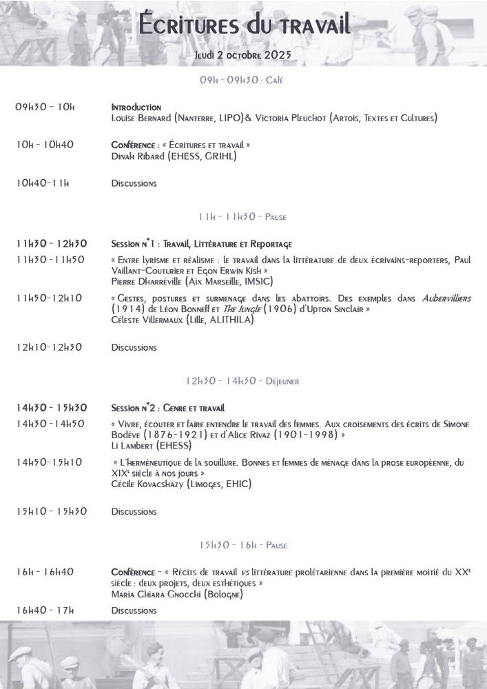 Programme du 2 octobre 