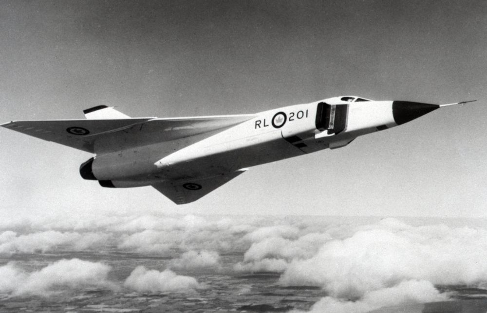 Avro Canada CF-105 Arrow jet in flight. 