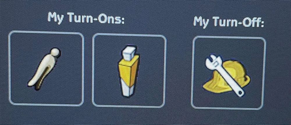 A screenshot from the video game The Sims 2. The turn-ons menu includes “stink” and “cologne”